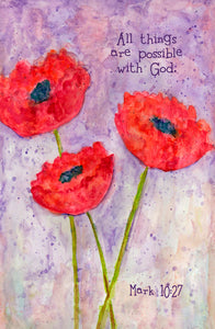 Mark 10:27 Floral Print