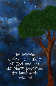 Psalm 19:1 Moon & Stars Print
