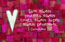 1 Corinthians 13:7 Patchwork Print