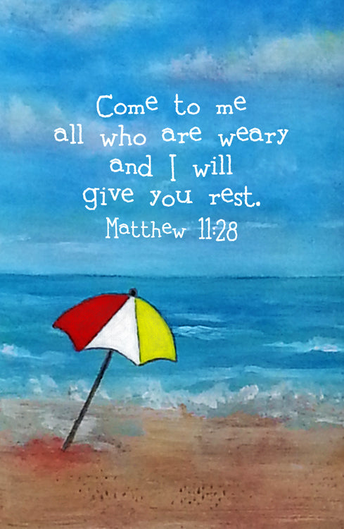 Matthew 11:28 Sand & Sea Print