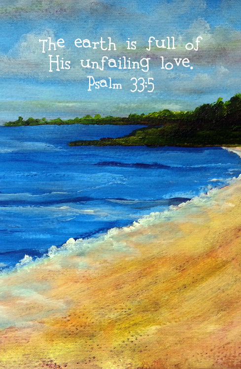 Psalm 33:5 Sand & Sea Print