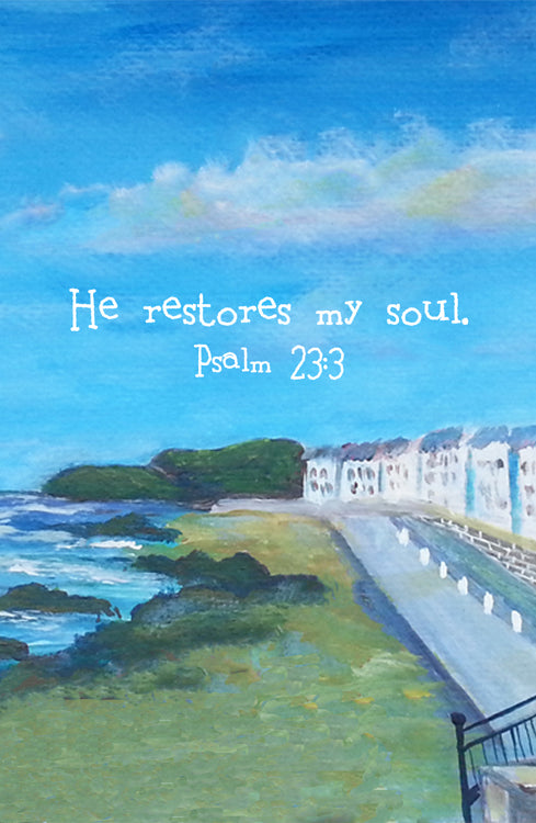 Psalm 23:3 Sand & Sea Print