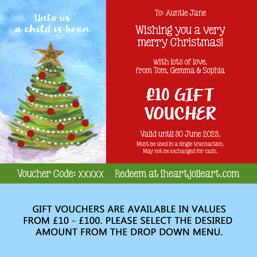 Christmas Gift Voucher - £10 to £100 Value