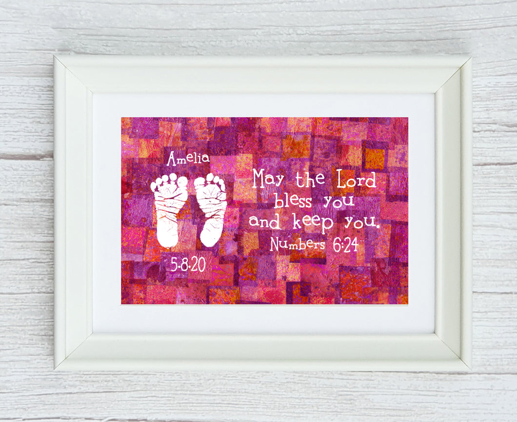 Framed Numbers 6:24 Baby Print